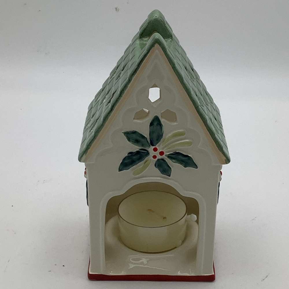 Lenox Winter Greetings Ceramic Birdhouse Votive/Candle Holder